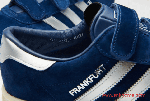adidas Originals Frankfurt  阿迪达斯城市系列 阿迪达斯法拉克蓝色翻毛板鞋 货号:EF5788