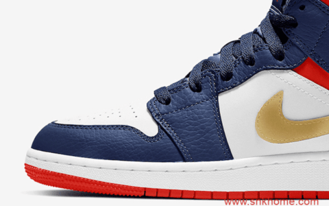 Air Jordan 1 Mid GS “Olympic”  AJ1蓝红金中帮新配色发售信息 货号：BQ6931-104