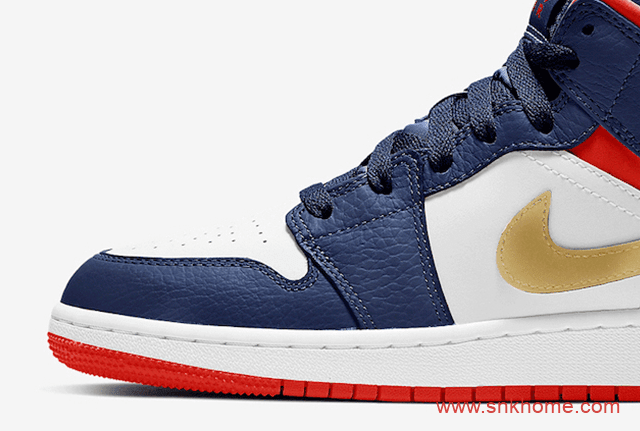 Air Jordan 1 Mid GS “Olympic”  AJ1蓝红金中帮新配色发售信息 货号:BQ6931-104