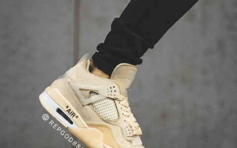 OFF-WHITE x Air Jordan 4 “Sail”  字节质感无敌 AJ4OW联名米黄色发售日期 货号：CV9388-100