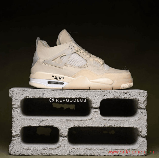 OFF-WHITE x Air Jordan 4 “Sail”  字节质感无敌 AJ4OW联名米黄色发售日期 货号:CV9388-100