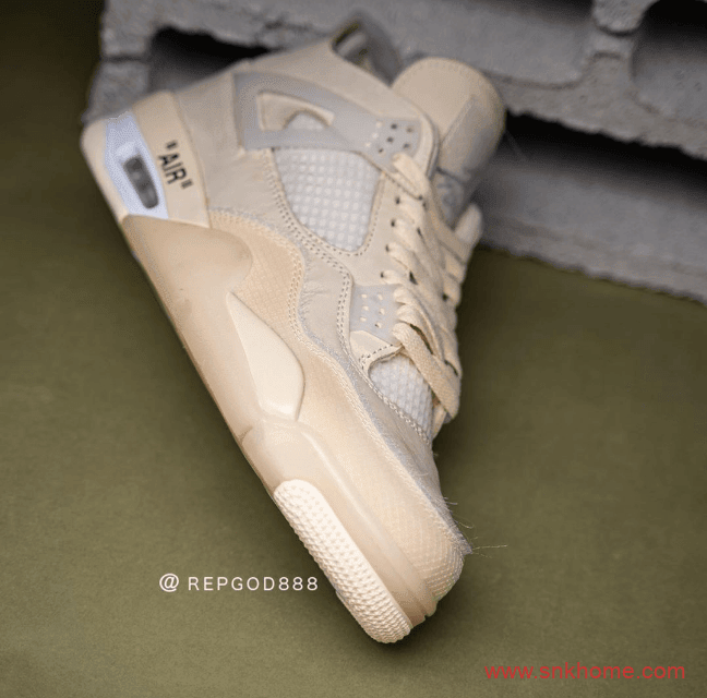 OFF-WHITE x Air Jordan 4 “Sail”  字节质感无敌 AJ4OW联名米黄色发售日期 货号:CV9388-100