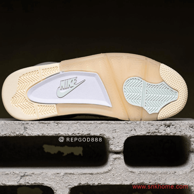 OFF-WHITE x Air Jordan 4 “Sail”  字节质感无敌 AJ4OW联名米黄色发售日期 货号:CV9388-100
