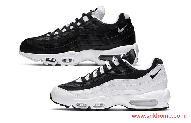 Nike Air Max 95 耐克MAX95黑白阴阳套装 耐克气垫可鸳鸯搭配 货号:CK6884-100/CK6884-001