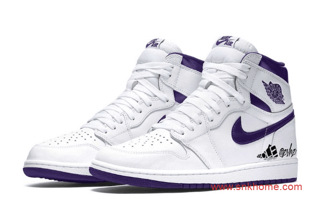 Air Jordan 1 WMNS “Court Purple”  AJ1白色实物图首次曝光 货号:CD0461-151