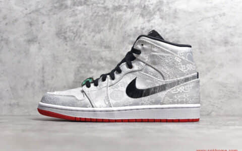 Edison Chen X Air Jordan 1 MID “Fearless” 陈冠希白丝绸撕撕乐 货号：CU2804-100