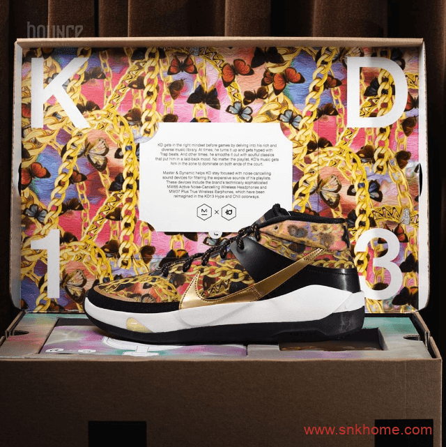 KD13 “Butterflies and Chains” 曝光杜兰特13代球鞋未实收礼盒还送耳机版本 货号:CI9949-600