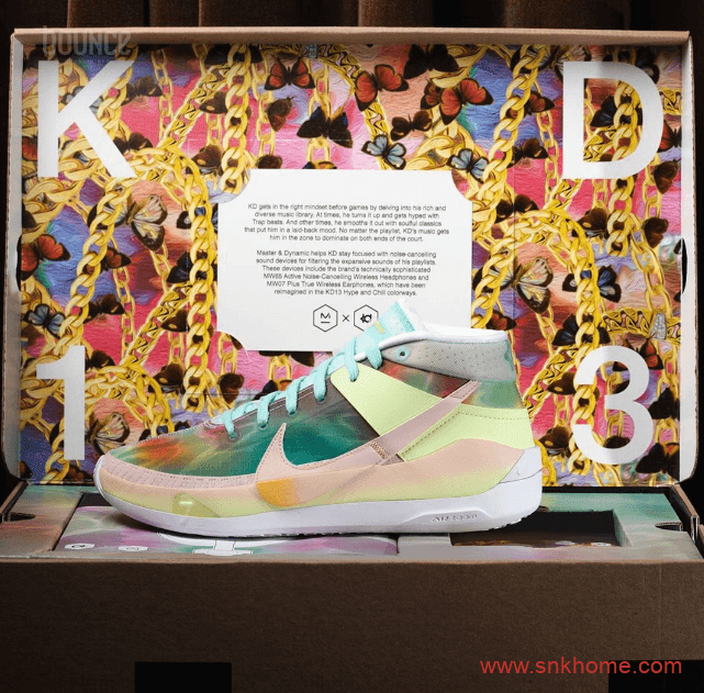 KD13 “Butterflies and Chains” 曝光杜兰特13代球鞋未实收礼盒还送耳机版本 货号:CI9949-600