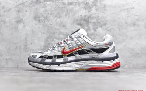耐克P-6000灰红色跑鞋 耐克经典复古老爹鞋 货号:BV1021-101