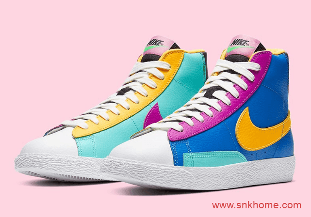 Nike Blazer Mid “Multi-Color” 耐克开拓者高帮黄蓝绿鞋面拼接配色发售日期 货号:CZ9441-400