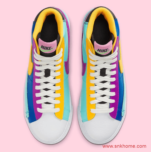 Nike Blazer Mid “Multi-Color” 耐克开拓者高帮黄蓝绿鞋面拼接配色发售日期 货号:CZ9441-400