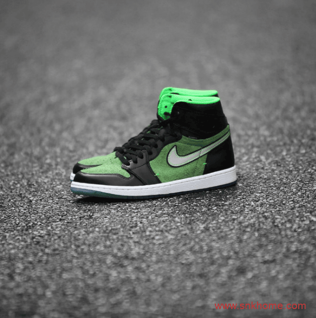 AJ1黑绿翻毛皮 AJ1Zoom Air Jordan 1 High Zoom “Rage Green” 即将发售 货号:CK6637-002