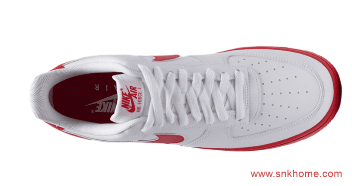 Nike Air Force 1 Low“ University Red” 耐克空军新白红官图发售价格 货号:CK7663-102