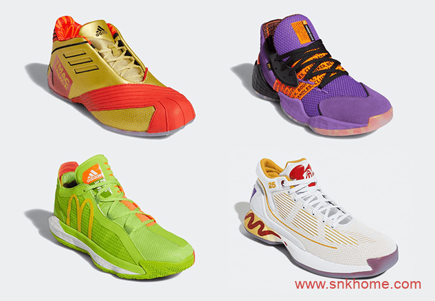 McDonald’s x adidas 麦当劳阿迪达斯联名带来四款球鞋配色 货号:FX2084/FX3334/FW7592/FX2075