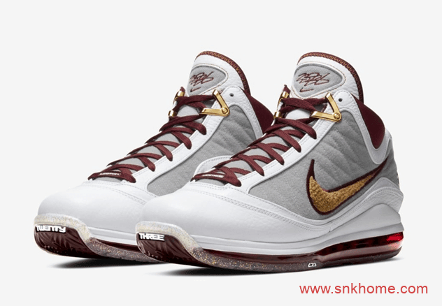Nike LeBron 7 QS“ MVP” 詹姆斯克利夫兰骑士主场配色经典白红 詹姆斯七代战靴复刻 货号: CZ8915-100