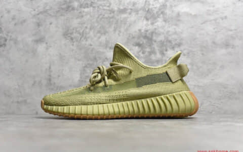 Adidas Yeezy Boost 350V2 “Sulfur” 椰子350V2硫磺抹茶配色 货号：FY5346