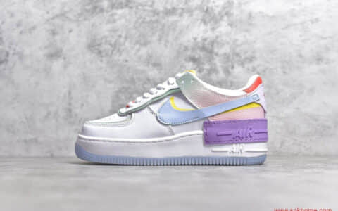 耐克空军一号马卡龙钻石糖果鸳鸯 NIKE Air Force 1 Shadow AF1 耐克空军解构双勾 货号:CW2630-141