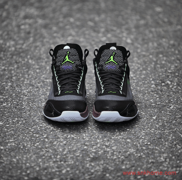 Air Jordan 34 Low 波点设计黑色网面透气球鞋 AJ34全新配色