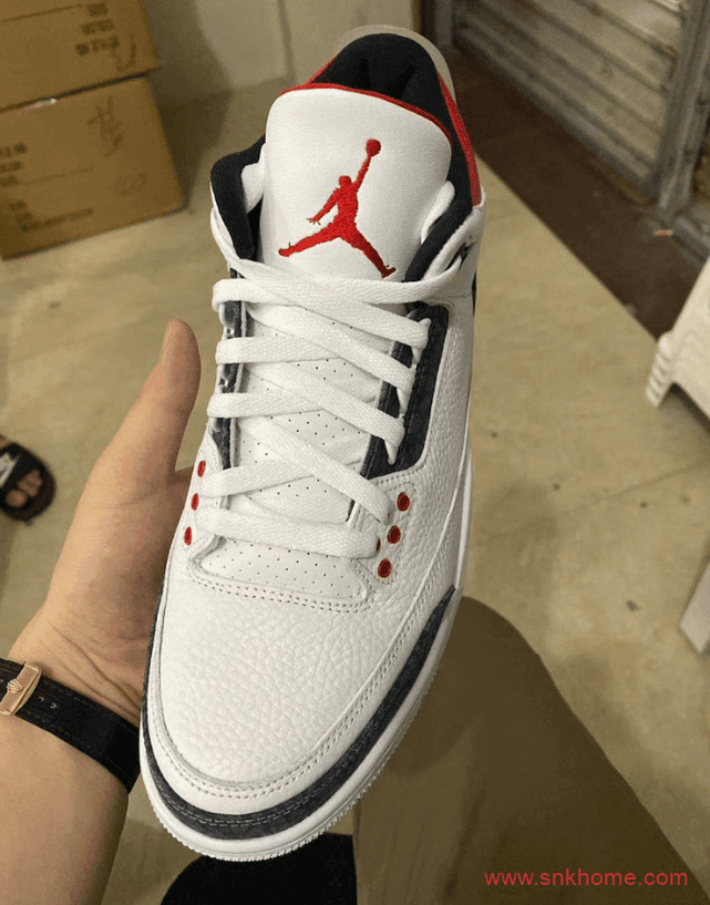 Air Jordan 3 SE “Denim” 新火焰红AJ3爆裂纹牛仔单宁面料实物图曝光 货号：CZ6431-100
