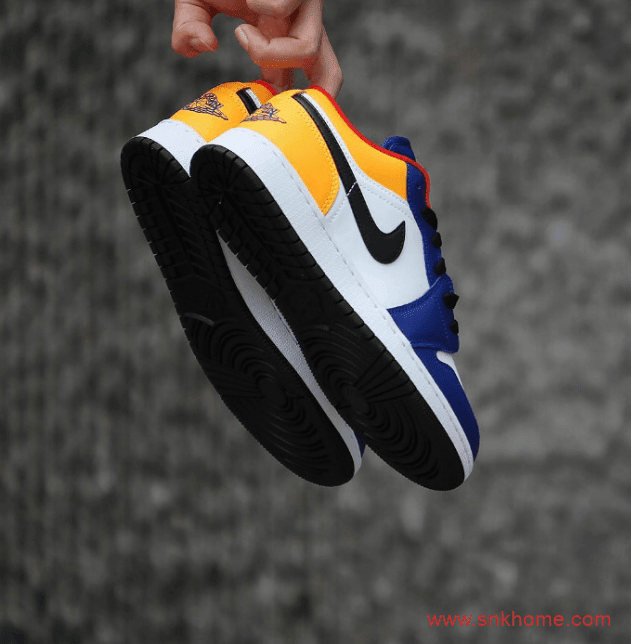 Air Jordan 1 Low 蓝黄拼接 夏季就穿AJ1低帮蓝黄配色还有GS规格 货号:553558-123/553560-123(GS)