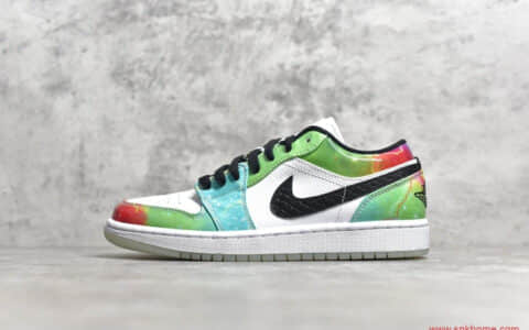 AJ1扎染星云女鞋配色 Air Jordan 1 Low 夜光乔丹低帮缓震板鞋 货号：CW7310-909