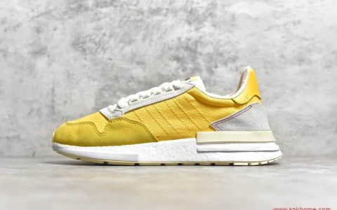 Adidas ZX500 RM Boost 巴斯夫真爆阿迪达斯ZX500 BOOST黄色跑鞋 货号：CG6860