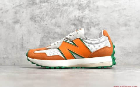 新百伦NB327白橙绿 新百伦皮面缓震鞋款跑鞋 货号:MS327CLB