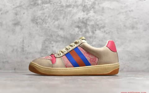 正品古驰复古板鞋 CUCCI Distressed Screener sneaker 代购级别古驰做旧老爹板鞋