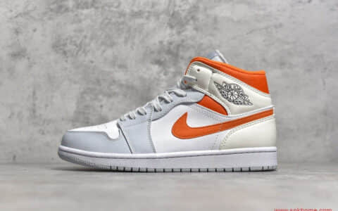 过毒版本AJ1中帮灰橙 Air Jordan 1 Mid AJ1中帮海星橙 货号：CW7591-100