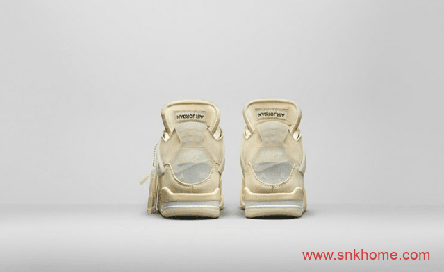 OFF-WHITE x Air Jordan 4 “Sail” 拍卖结束 AJ4OW联名米黄色拍卖款20万刀成交 货号:CV9388-100