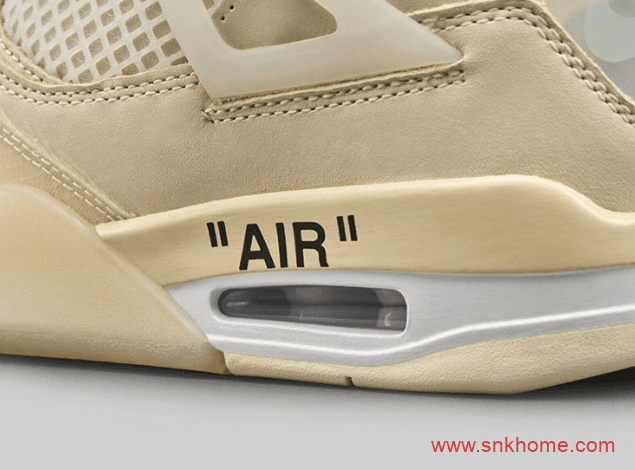 OFF-WHITE x Air Jordan 4 “Sail” 拍卖结束 AJ4OW联名米黄色拍卖款20万刀成交 货号:CV9388-100