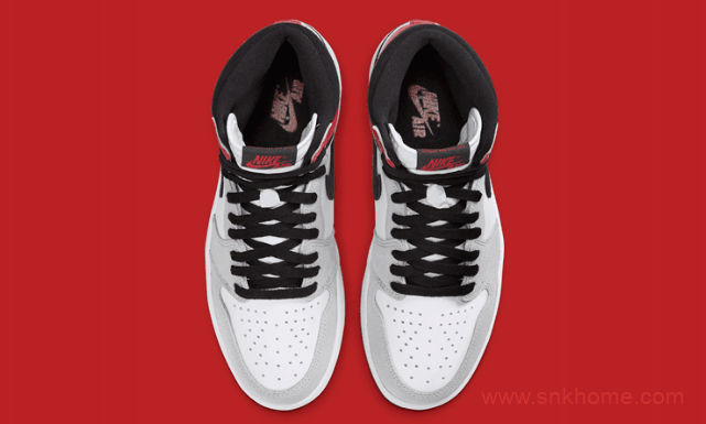 AJ1灰白红高帮 全新配色 Air Jordan 1 “Light Smoke Grey” 高帮AJ1烟灰融合AJ1迪奥联名 货号:555088-126