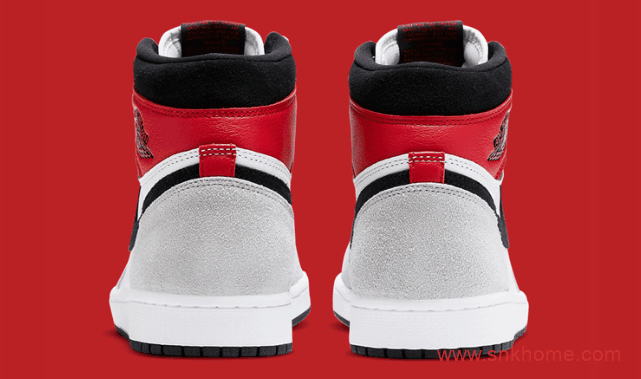 AJ1灰白红高帮 全新配色 Air Jordan 1 “Light Smoke Grey” 高帮AJ1烟灰融合AJ1迪奥联名 货号:555088-126