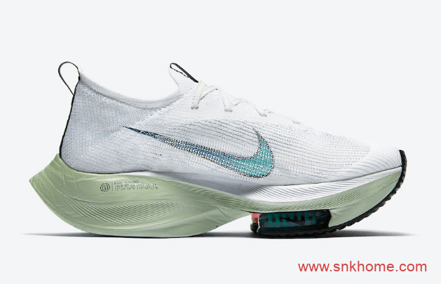 耐克最强跑鞋 耐克马拉松系列 Nike Air Zoom Alphafly Next% 耐克白浅绿色跑鞋发售日期 货号:CI9925-100