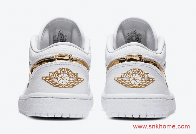 液态金属 AJ1白金低帮官图 Air Jordan 1 Low “Metallic Gold” AJ小白鞋 货号：CZ4776-100