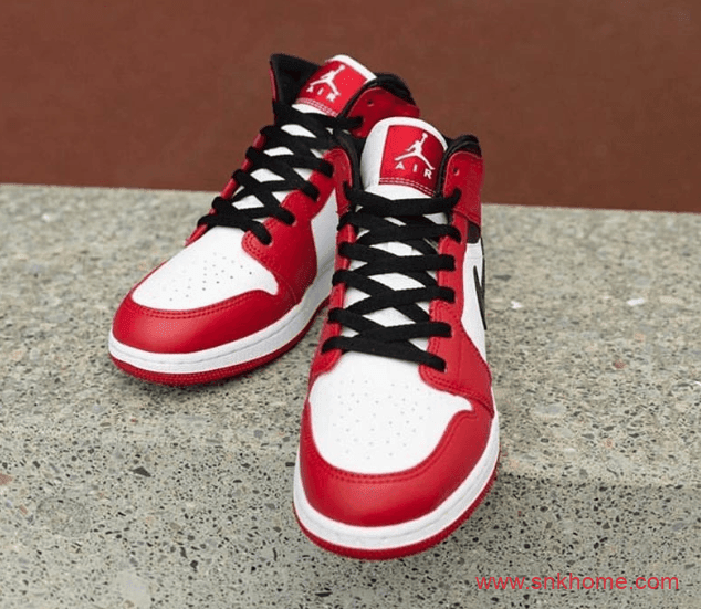 AJ1小芝加哥 AJ1元年白红 Air Jordan 1 Mid GS “Gym Red 白红AJ中帮发售日期 货号:554725-173