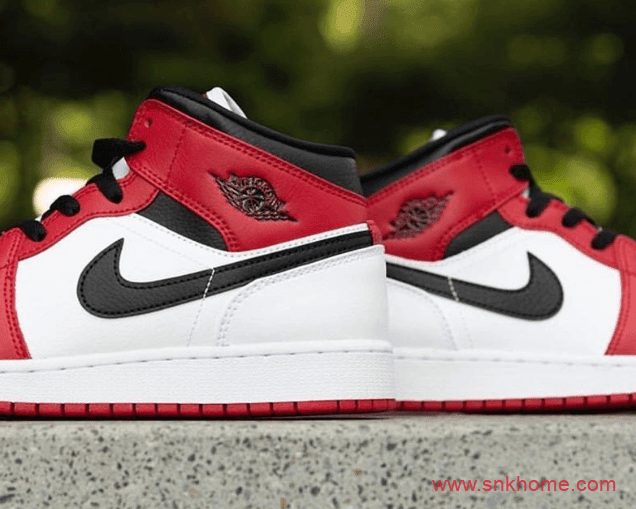 AJ1小芝加哥 AJ1元年白红 Air Jordan 1 Mid GS “Gym Red 白红AJ中帮发售日期 货号:554725-173