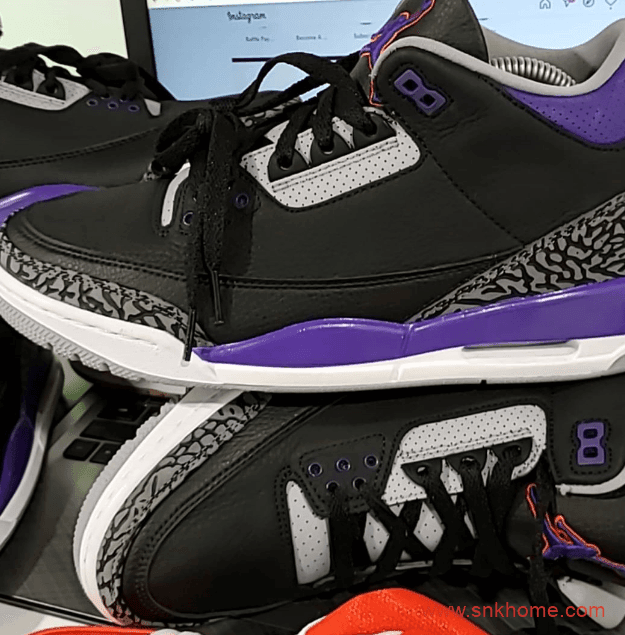 AJ3黑金取消发售不知原因 Air Jordan 3 “Court Purple” 黑金AJ3实物图 货号：CT8532-050