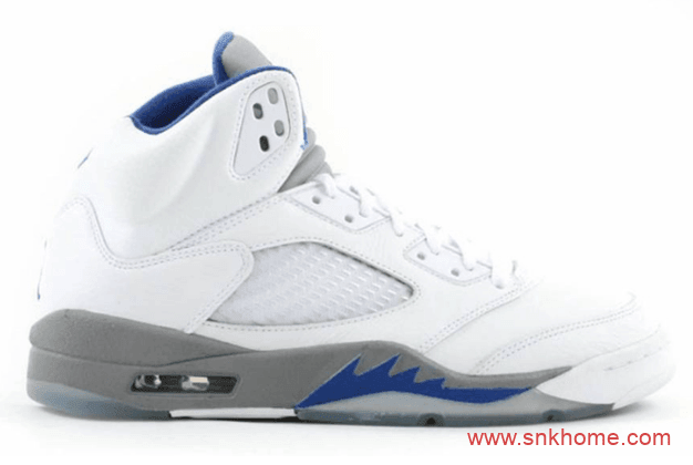 白蓝AJ5白色球鞋 Air Jordan 5 “Hyper Royal” AJ5皇家蓝效果图 货号:DD0587-140