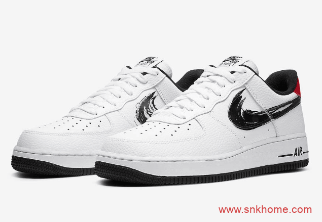 耐克空军笔刷勾 Nike Air Force 1 Low “Brushstroke Swoosh” 耐克空军一号新款 货号:DA4657-001/DA4657-100