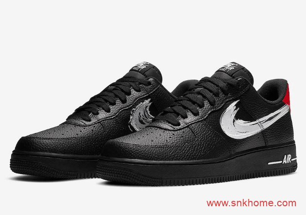 耐克空军笔刷勾 Nike Air Force 1 Low “Brushstroke Swoosh” 耐克空军一号新款 货号:DA4657-001/DA4657-100
