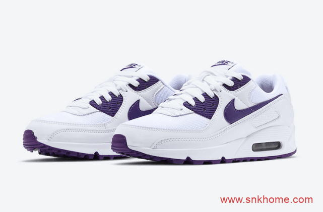 全新配色耐克MAX90恶人紫配色 Nike Air Max 90 “Court Purple” 耐克气垫小白鞋官图 货号：CT1028-100