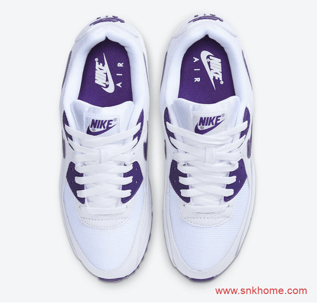 全新配色耐克MAX90恶人紫配色 Nike Air Max 90 “Court Purple” 耐克气垫小白鞋官图 货号：CT1028-100