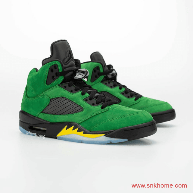 俄勒冈 AJ5 Air Jordan 5 “Oregon” 绿色麂皮AJ5球鞋发售日期 货号:CK6631-307