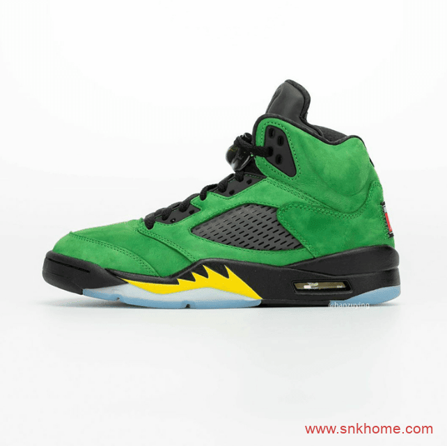 俄勒冈 AJ5 Air Jordan 5 “Oregon” 绿色麂皮AJ5球鞋发售日期 货号:CK6631-307