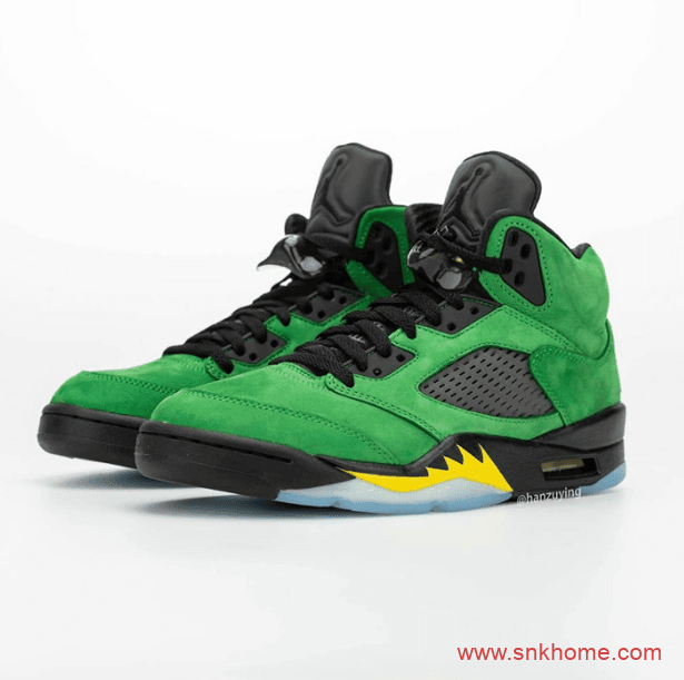 俄勒冈 AJ5 Air Jordan 5 “Oregon” 绿色麂皮AJ5球鞋发售日期 货号:CK6631-307