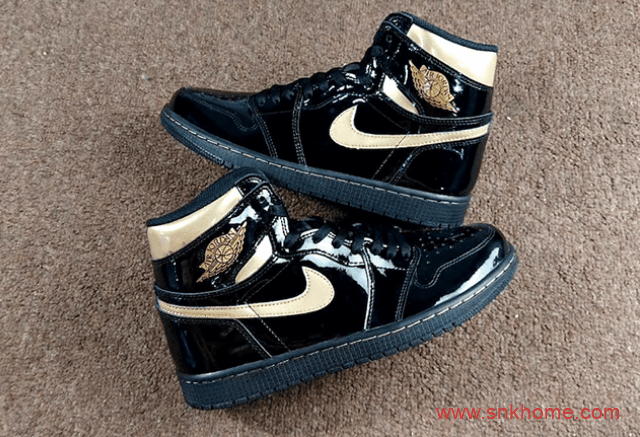 黑金漆皮质感超强 Air Jordan 1 High OG AJ漆皮黑金高帮发售日期 货号:555088-032