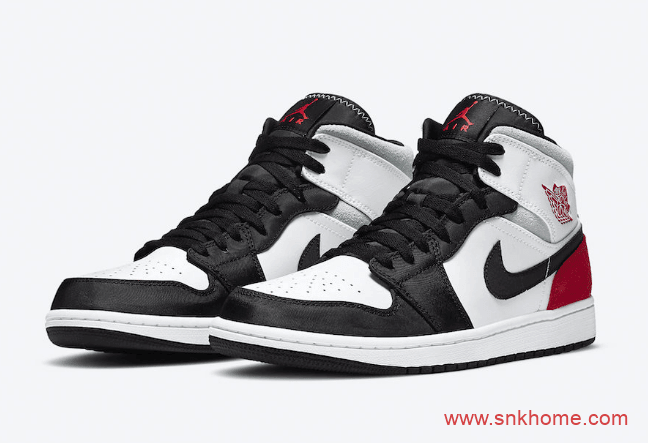 酷似AJ1Union联名款高帮 Air Jordan 1 Mid SE 黑白红拼接AJ1中帮发售日期 货号:852542-100