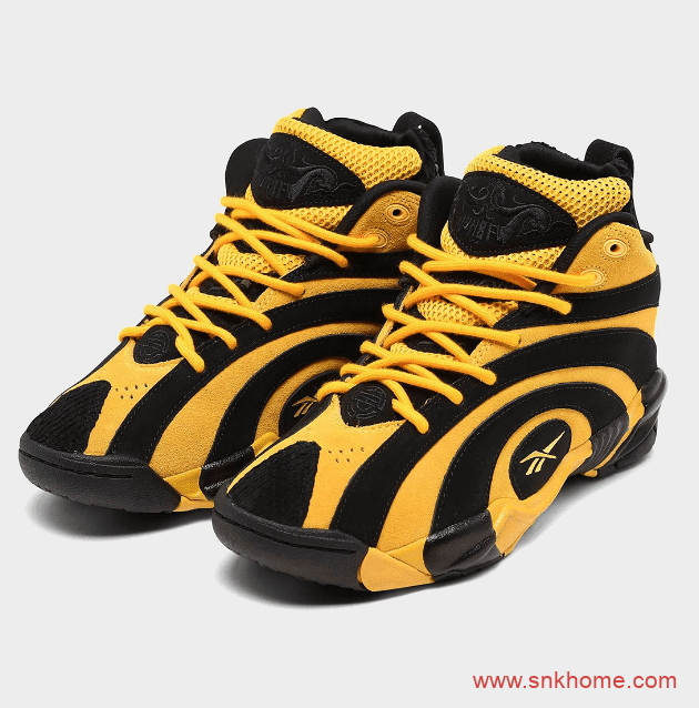奥尼尔年轮球鞋李小龙配色 Reebok Shaqnosis “Shaq Fu” 锐步黑黄实战篮球鞋发售日期 货号:FX3343