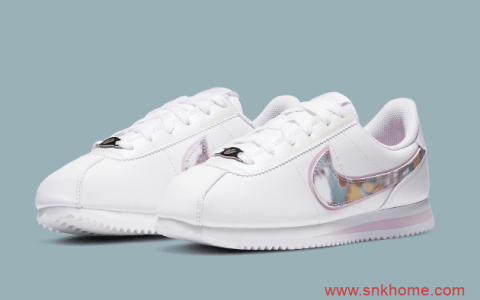 少女粉跑鞋 Nike Cortez SE 耐克阿甘鞋全新白粉配色 货号：CN8145-100